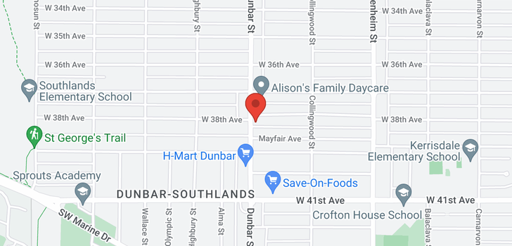 map of 3594 W 38TH AVENUE